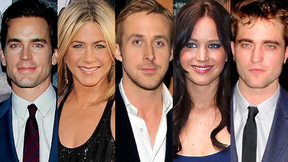 Matt Bomer, Jennifer Aniston, Ryan Gosling, Jennifer Lawrence, Robert Pattinson Matt Bomer, Jennifer Aniston, Ryan Gosling, Jennifer Lawrence, Robert Pattinson